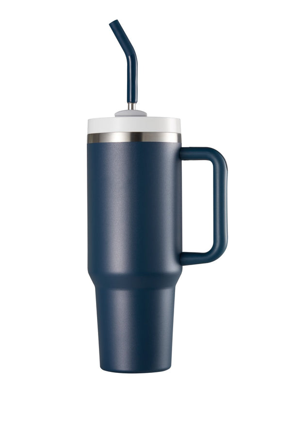 Stainless Steel Tumbler, with Straw and Handle, 40 oz