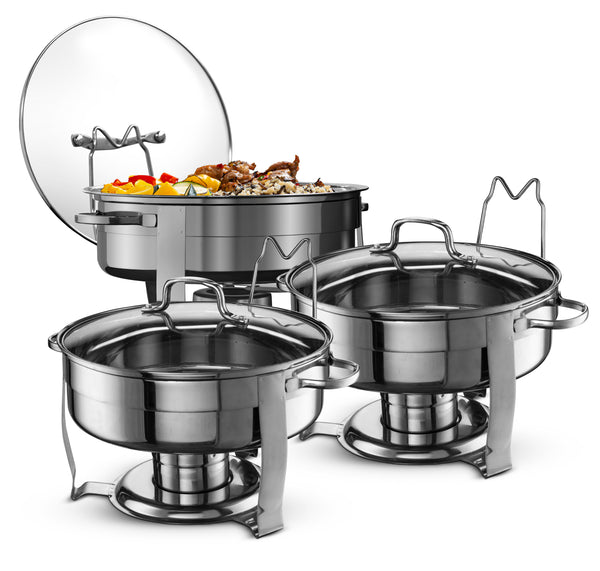 Stainless Steel Chafing Dish, 4.5 Qt, Set of 3