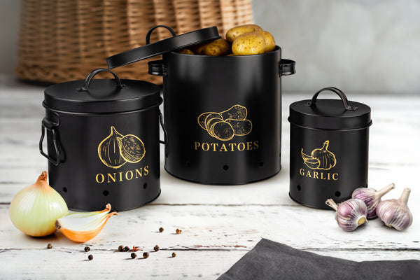  Potato and Onion Storage Bin Set of 3, Farmhouse