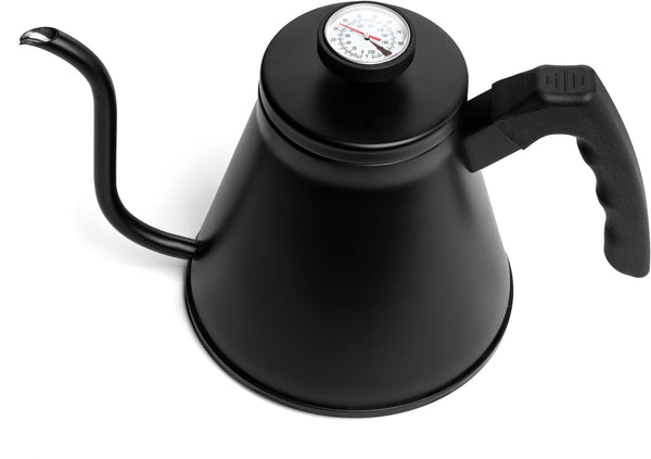 Kook Stovetop Gooseneck Kettle with Thermometer, for Pour Over Coffee &  Tea, Temperature Gauge, Electric, Compatible for Gas Stovetop, 3 Ply  Stainless