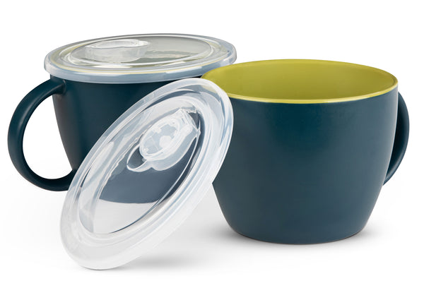 Ceramic Soup Mugs, 25 oz, Set of 2