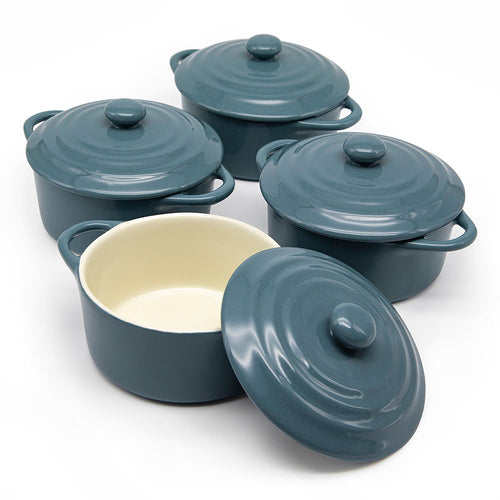 Kook Ceramic Casserole Dish, 40 oz, Set of 2, Size: 10, Black