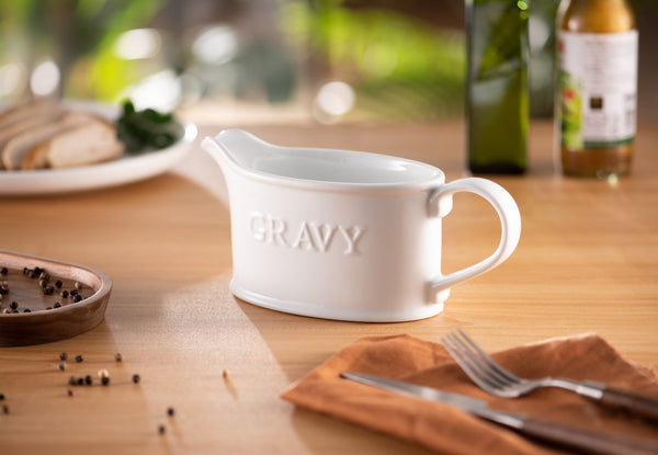 Ceramic Gravy Boat, White, 18 oz