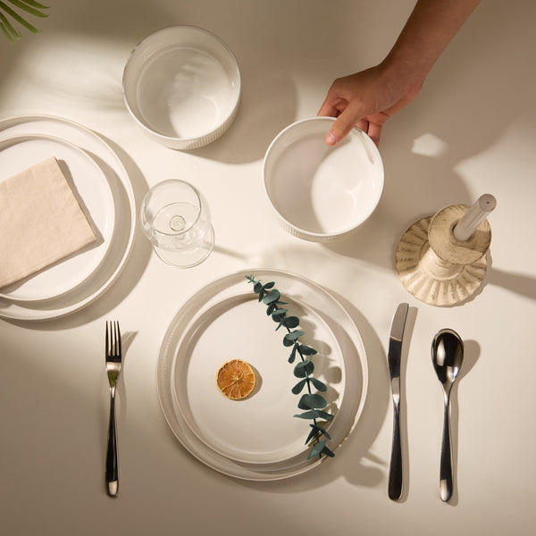Vase and Vessel 12-Piece Ceramic Dinnerware Set – Hearthstone Collection