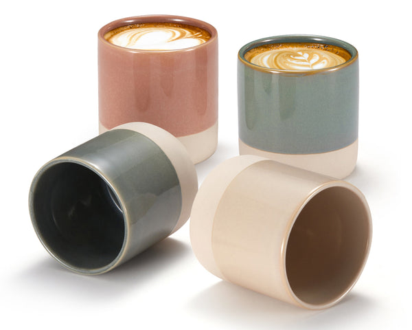 Ceramic Latte Mugs, Multicolor, 10.5 oz, Set of 4