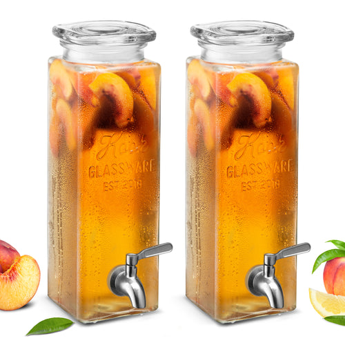 80 Oz Clear Rectangular Mason Jar Beverage Storage for Fridge