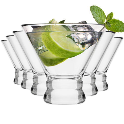 Kook Stemless Martini Glasses, Set of 6, 8 Oz, Clear