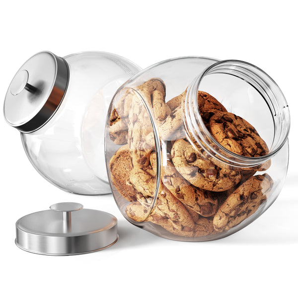 Glass Penny Jars, 74 oz, Set of 2