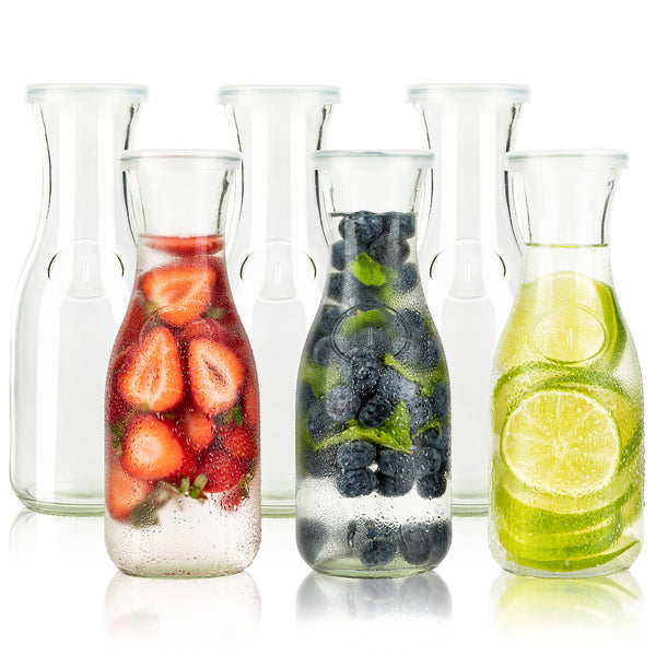 Mini Glass Carafes with Lids
