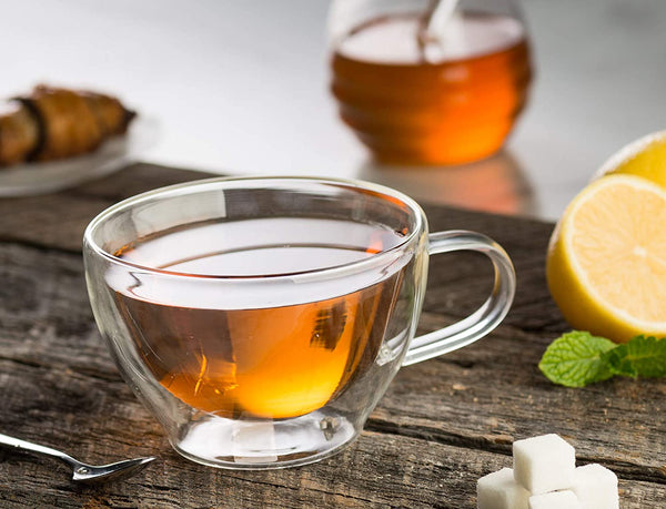 Glass Coffee Cups, 8 oz, Set of 2