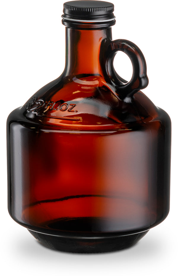 Amber Glass Growler Bottles with Lids, 32 oz, Set of 6-Glass & Bar-Kook-kook
