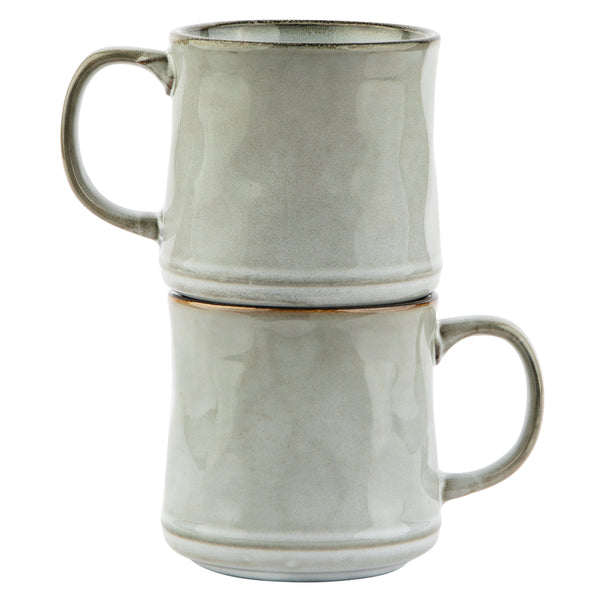 Glazed Coffee Mugs, Java/Slate, 15 oz, Set of 2