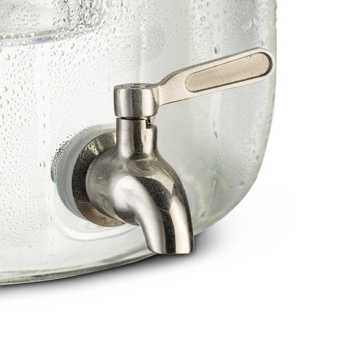 Kook Glass Drink Dispenser, Leak-Proof Stainless Steel Spigot, Clear Mason  Jar, Large Beverage Storage for Fridge, Water, Iced Tea, Sangria, Lemonade