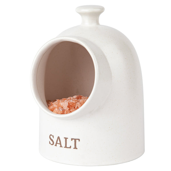 Kook Ceramic Salt Pig, 15 oz, Speckled Oatmeal, Farmhouse Collection