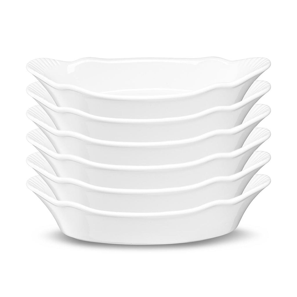 Kook Ceramic AU Gratin Baking Dishes, 12 oz, Set of 6, Black