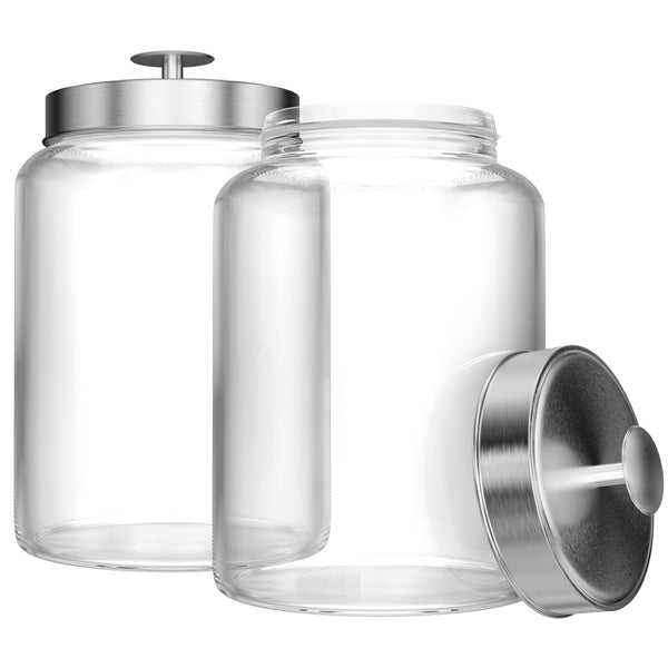 Glass Kitchen Canisters, Set of 2