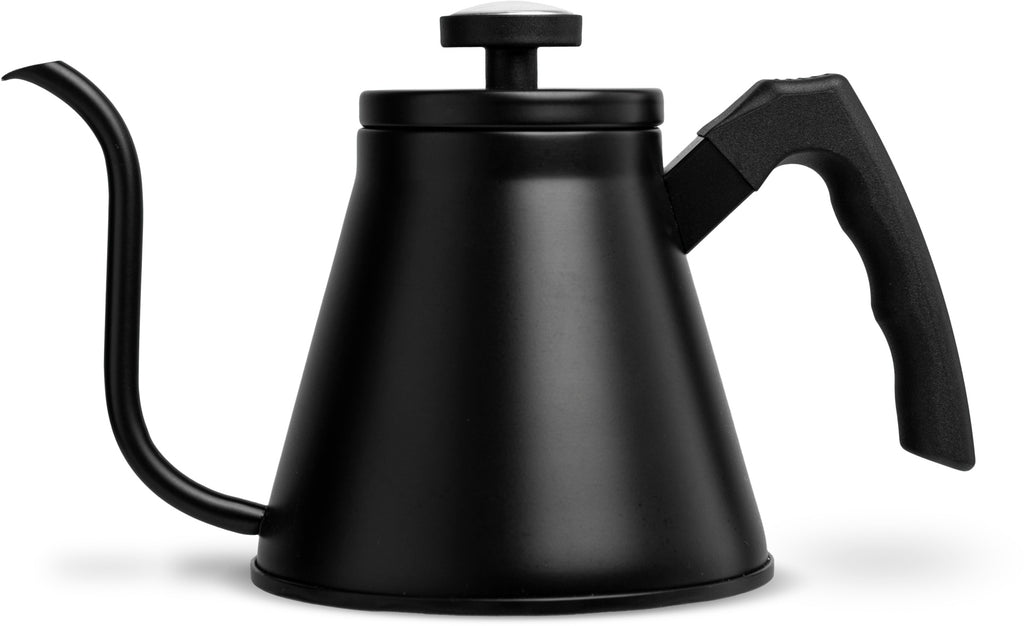 Kook Gooseneck Kettle with Thermometer, for Pour Over Coffee and Tea, Stainless Steel, 27 oz, Black